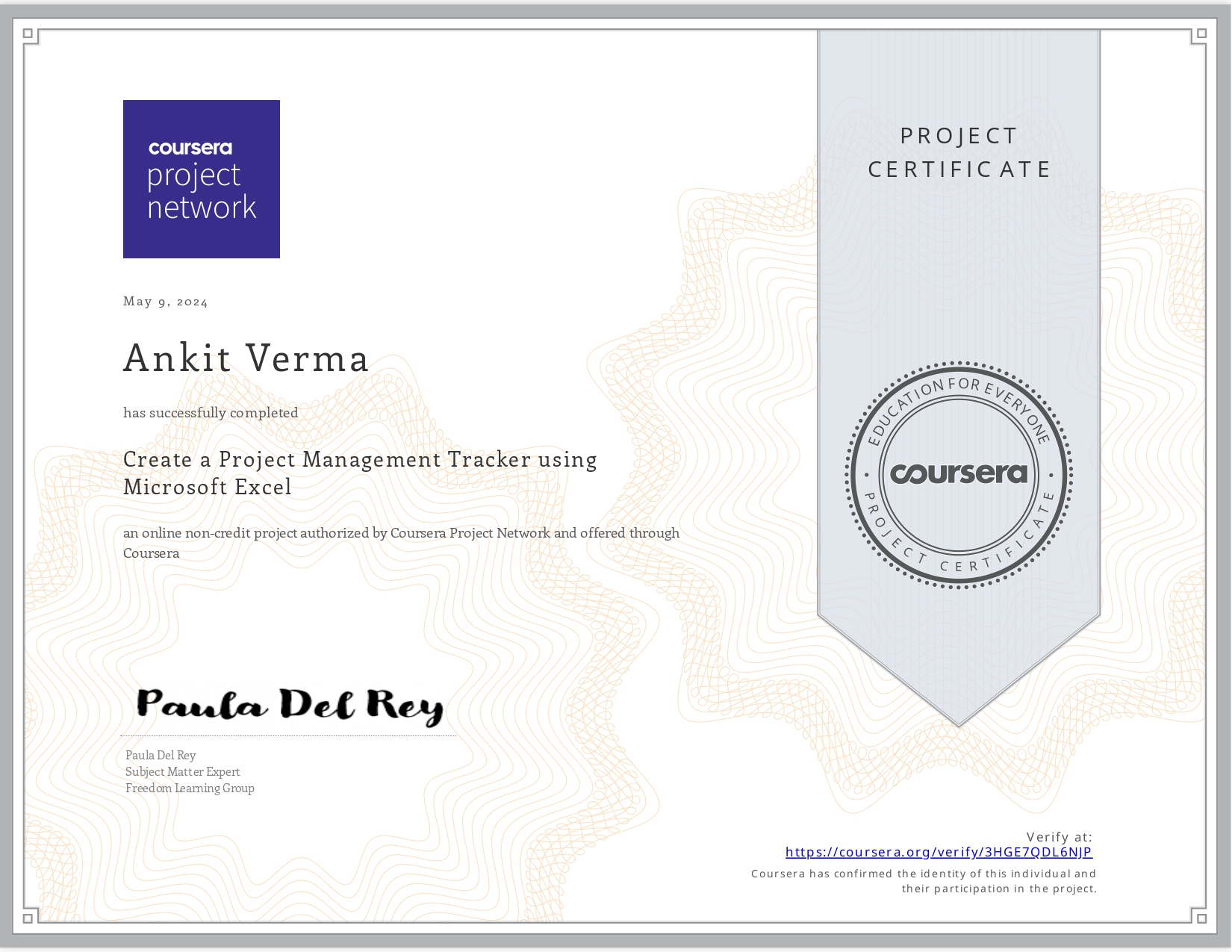 Certification 1